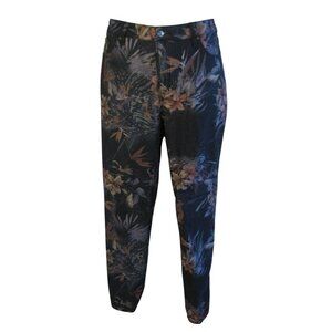 Chico's So Slimming Girlfriend Slim Leg Ankle Jeans Black Botanical 2 Tall (12)